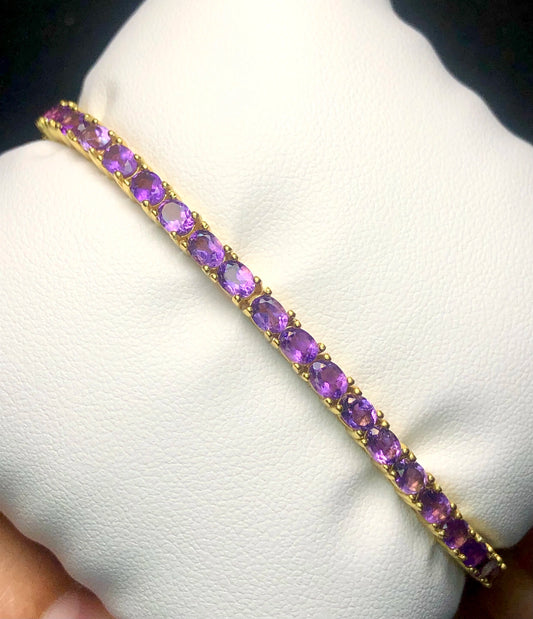All Natural Royal Purple Amethyst Bracelet