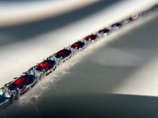 Spectacular Vivid Red Rhodolite Garnet Bracelet