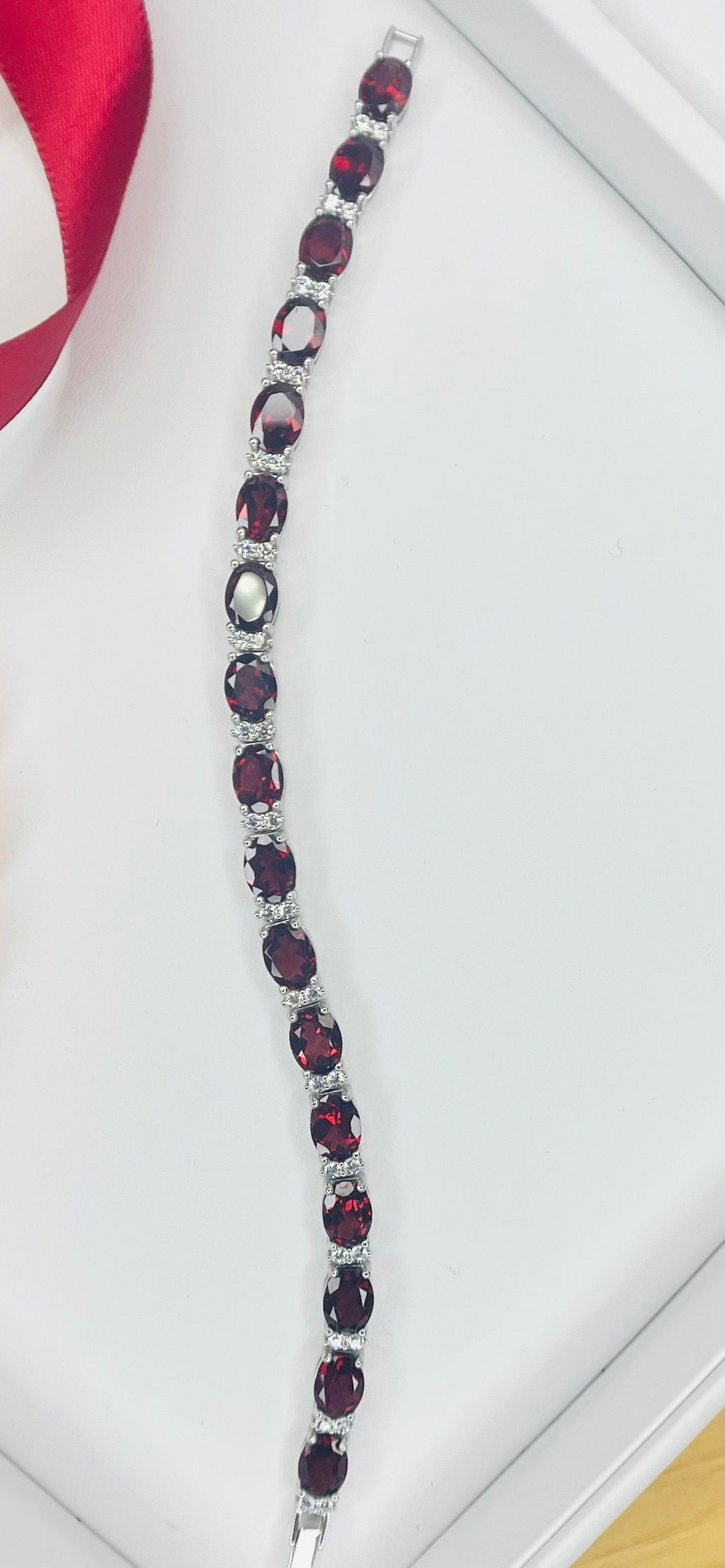 Spectacular Vivid Red Rhodolite Garnet Bracelet