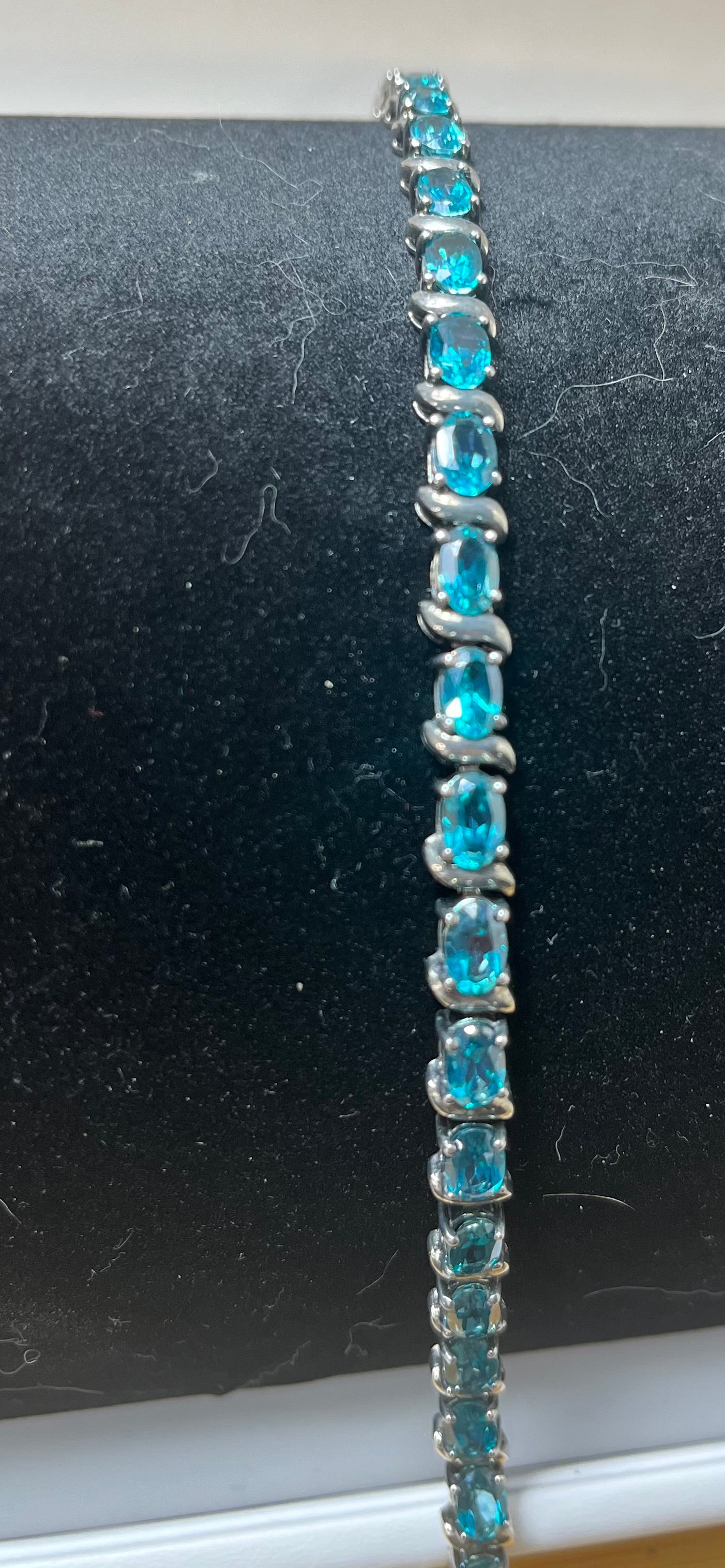 All Natural Lagoon Blue Apatite Tennis Bracelet