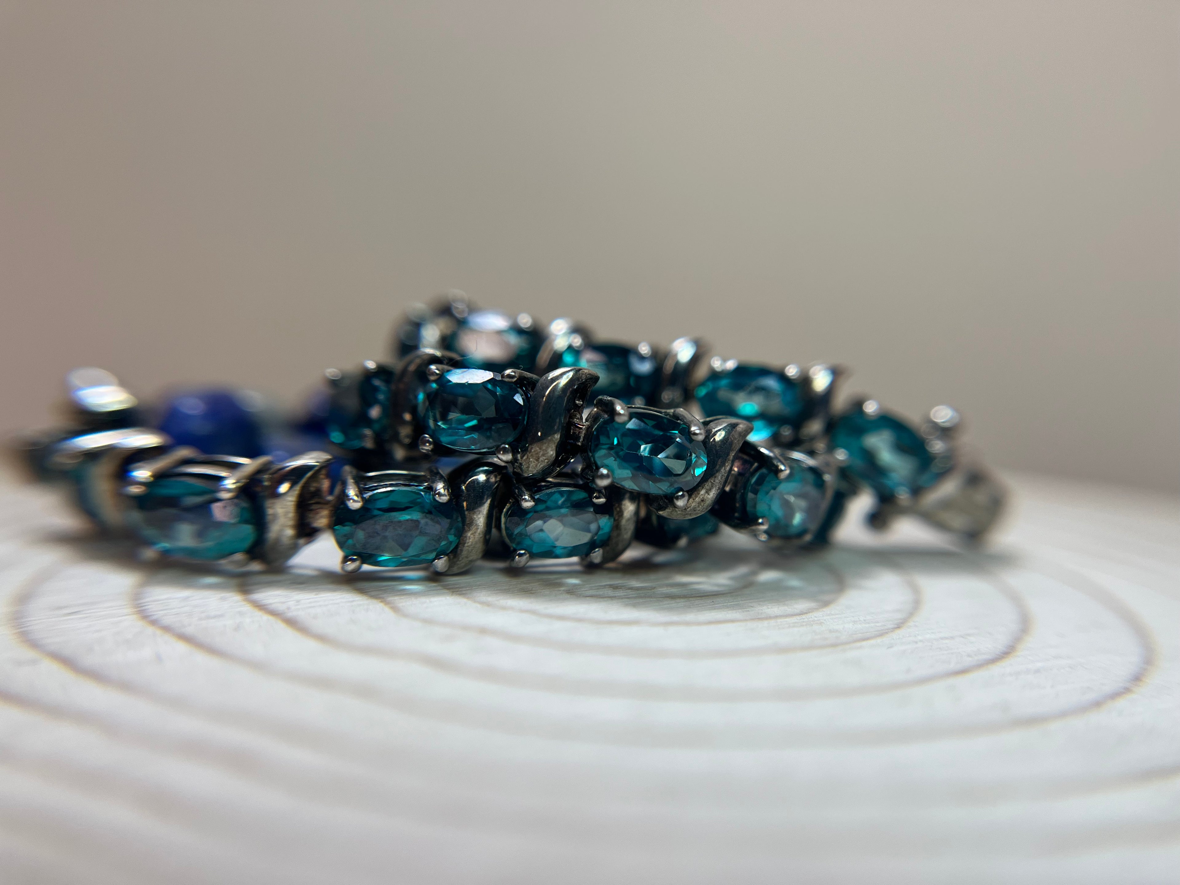 All Natural Lagoon Blue Apatite Tennis Bracelet