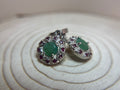 Emerald and Ruby Silver Earrings