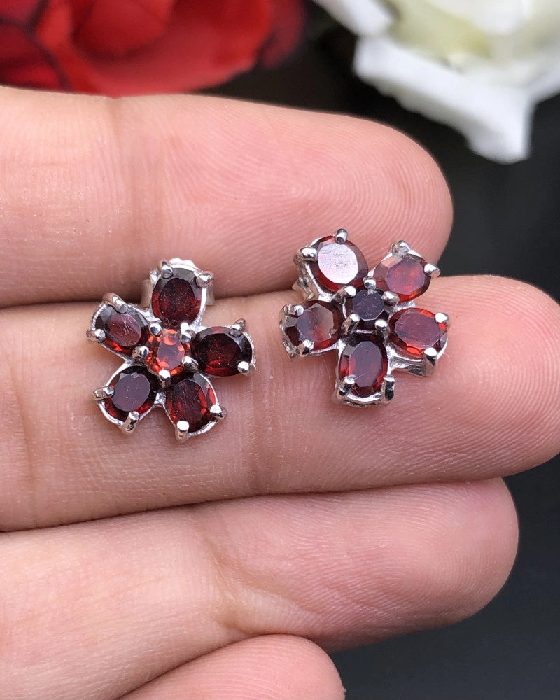 Dazzling Natural Garnet Earrings