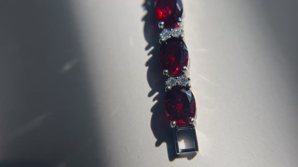 Spectacular Vivid Red Rhodolite Garnet Bracelet