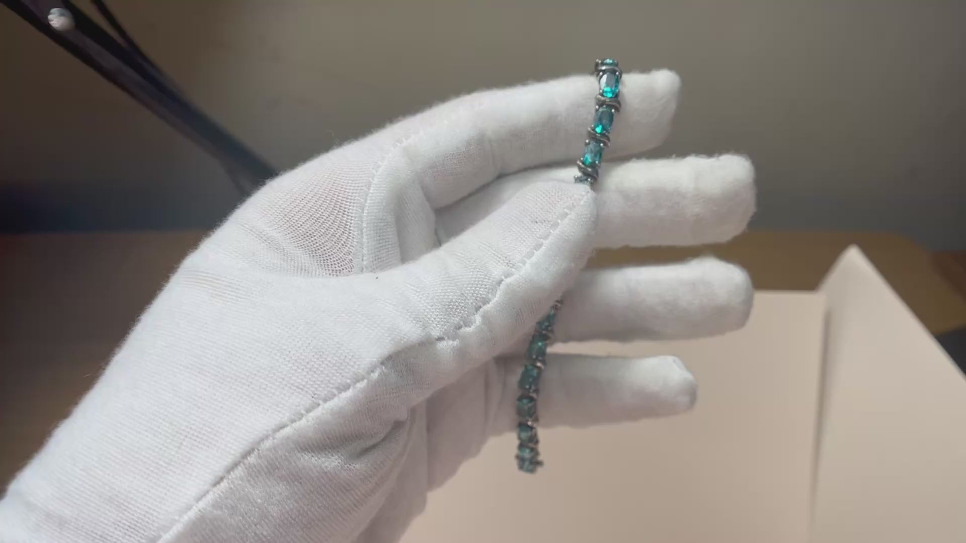 All Natural Lagoon Blue Apatite Tennis Bracelet