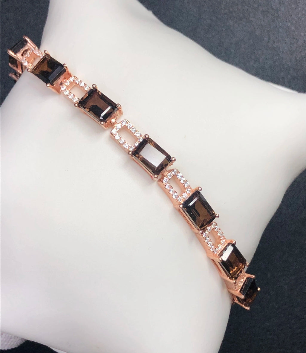 Wonderful Rose-Gold Plated Garnet Bracelet