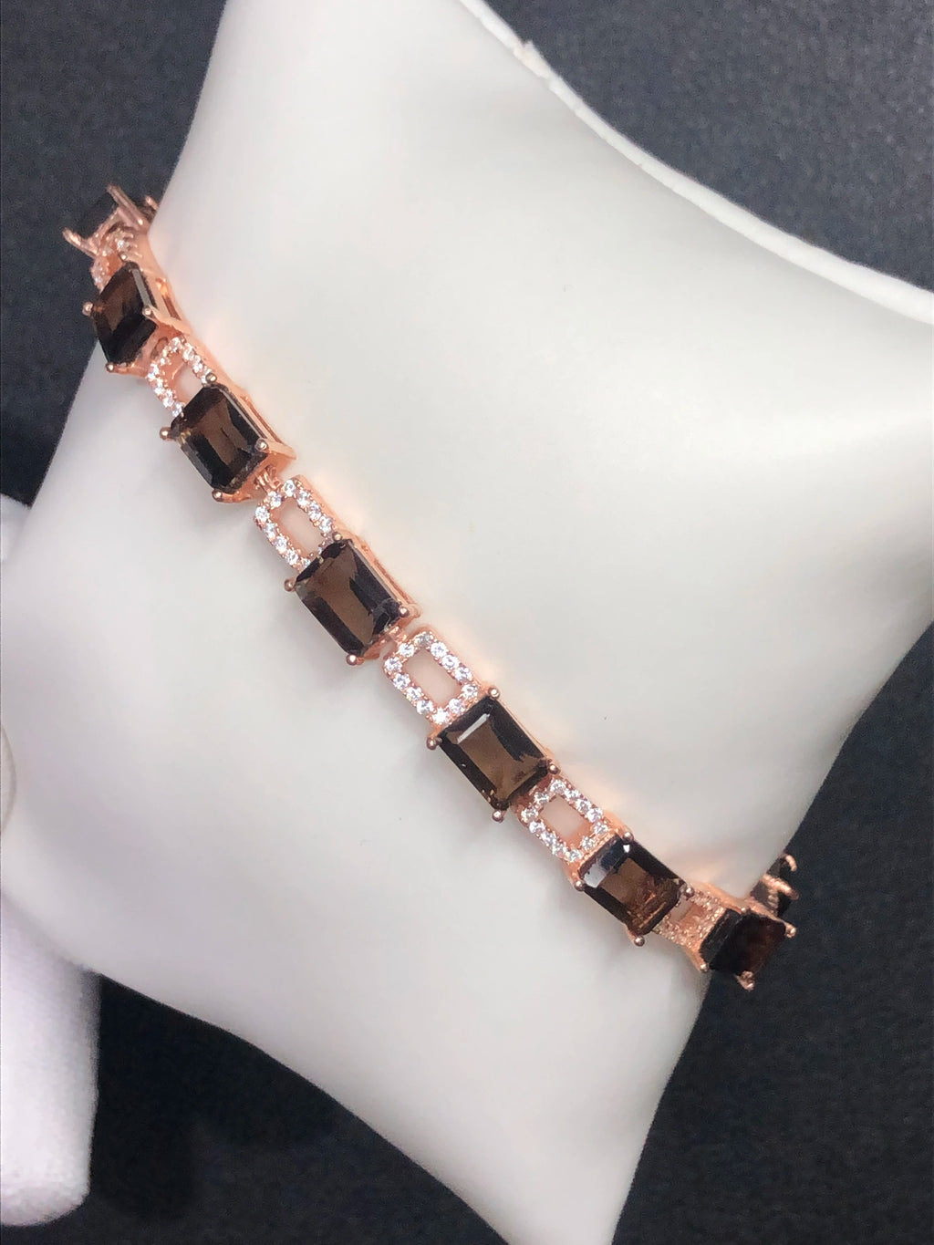 Wonderful Rose-Gold Plated Garnet Bracelet